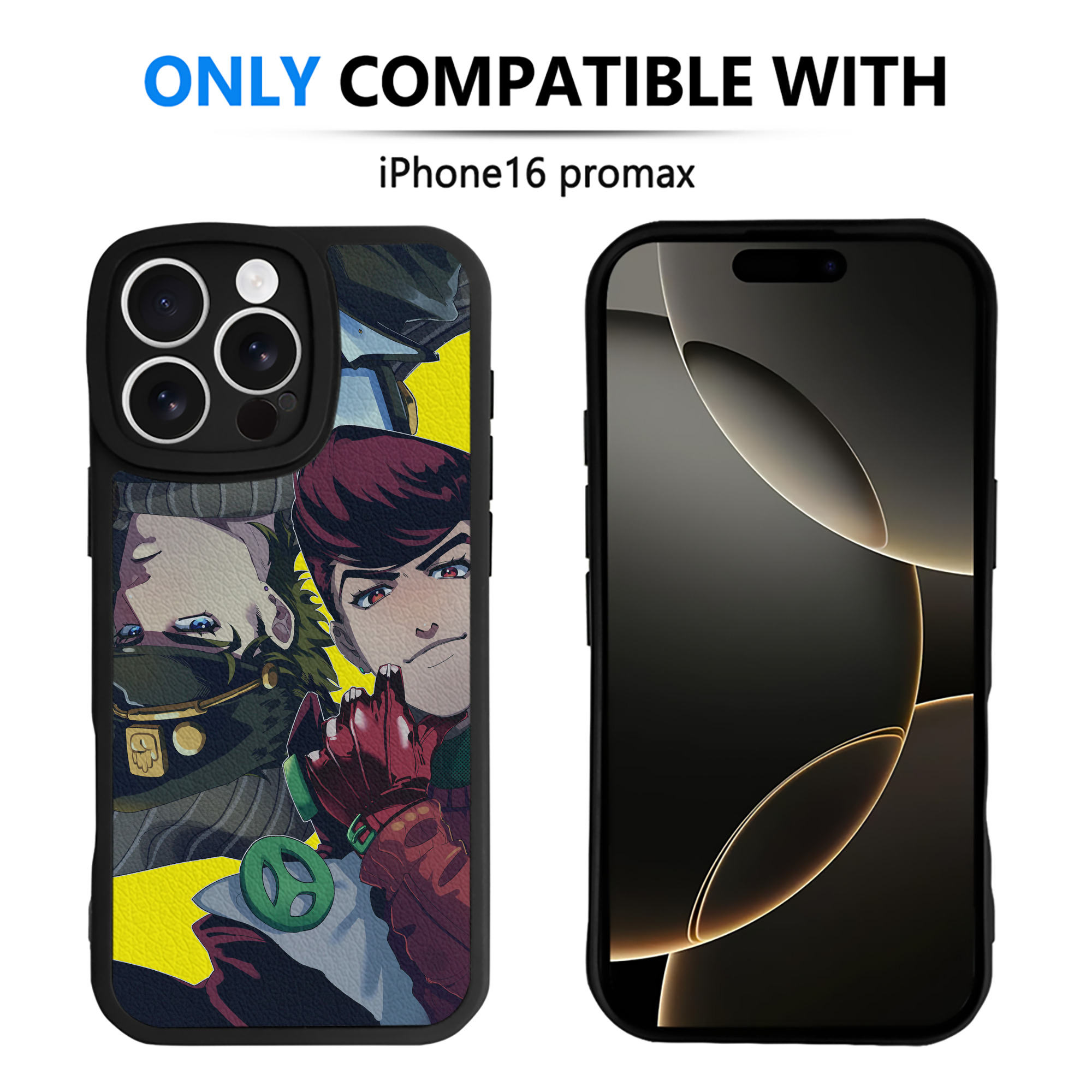 （画像用） ジョジョの奇妙な冒険 JoJo's Bizarre Adventure 【iPhone 16シリーズ対応】シリコンスマホケース（レザー調） 材質：シリコン